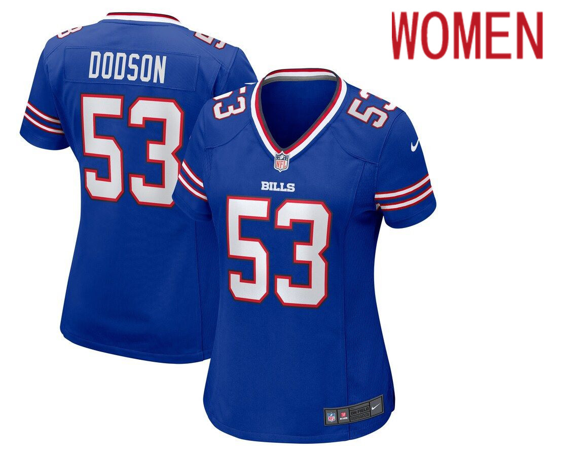 Women Buffalo Bills #53 Tyrel Dodson Nike Royal Game NFL Jersey